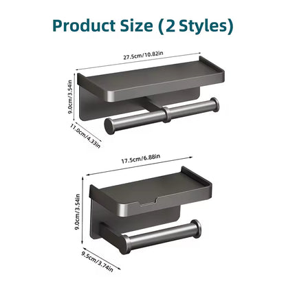Double Roll Toilet Paper Holder with Shelf
