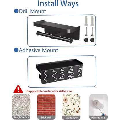 Double Roll Toilet Paper Holder with Shelf