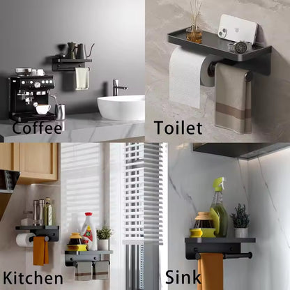 Double Roll Toilet Paper Holder with Shelf
