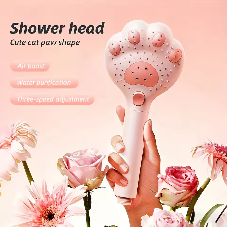 Cute Cat Paw Shower Head – High-Pressure Filtered, 3-Mode