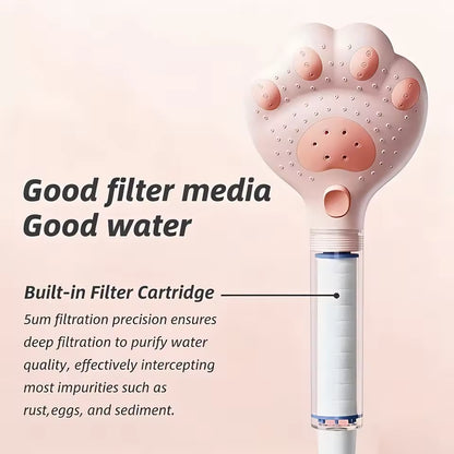 Cute Cat Paw Shower Head – High-Pressure Filtered, 3-Mode